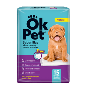 Sabanillas absorbentes para mascotas Ok Pet 15 un