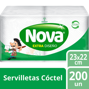 Servilletas Nova Extra Diseño Pack Cocktail 200 un