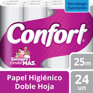 Papel Higiénico Confort Doble Hoja  24 un 25 mt