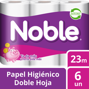 Papel Higiénico Noble Doble Hoja  6 un 23 mt