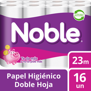 Papel Higiénico Noble Doble Hoja  16 un 23 mt