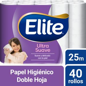 Papel Higiénico Elite Doble Hoja Ultra 40 un 25 mt