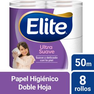 Papel Higiénico Elite Doble Hoja Ultra 8 un 50 mt