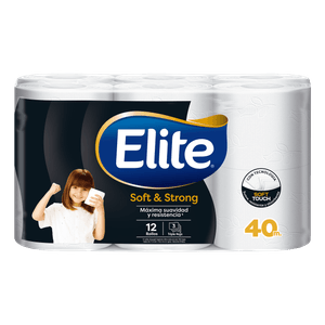 Papel Higiénico Elite Triple Hoja Soft & Strong 12 un 40 mt