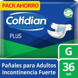 Pañales de Adulto Cotidian Plus Incontinencia Fuerte 36 un G.