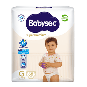 Pañales de Bebé Babysec Super Premium Cuidado Total 68 un G