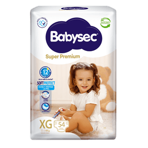 Pañales de Bebé Babysec Super Premium Cuidado Total 54 un XG