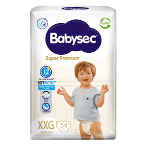 Pañales de Bebé Babysec Super Premium Cuidado Total 54 un XXG
