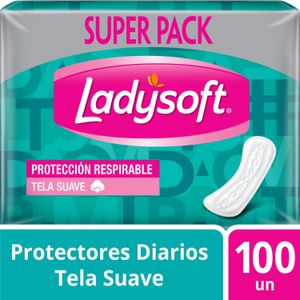 Protector Diario Ladysoft Respirable Tela Suave 100 un