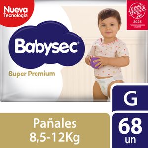 Pañales de Bebé Babysec Super Premium Cuidado Total 68 un G
