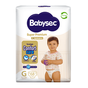 Pañales de Bebé Babysec Super Premium Cuidado Total 68 un G