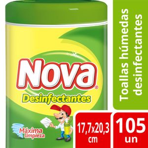 Toallas Húmedas Desinfectantes Nova Protect 105 un