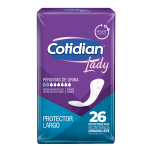Protector Diario Cotidian Lady Largo Incontinencia Leve 26 un