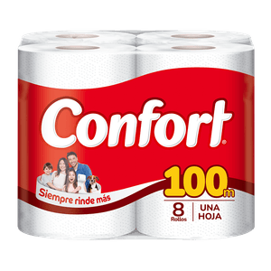 Papel Higiénico Confort Una Hoja Max 8 un 100 mt