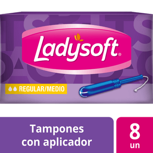 Tampones Ladysoft Regular Medio Flujo Leve 8 un