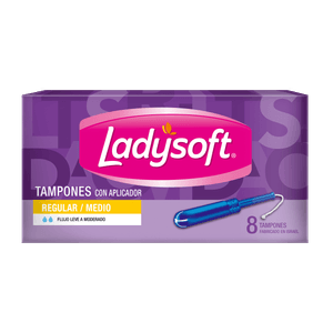 Tampones Ladysoft Regular Medio Flujo Leve 8 un