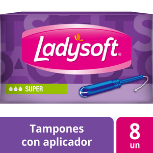 Tampones Ladysoft Super Flujo Moderado 8 un