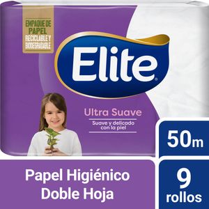 Papel Higiénico Elite Doble Hoja Ultra 9 un 50 mt