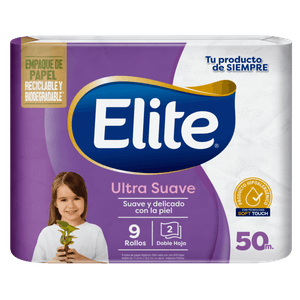 Papel Higiénico Elite Doble Hoja Ultra 9 un 50 mt